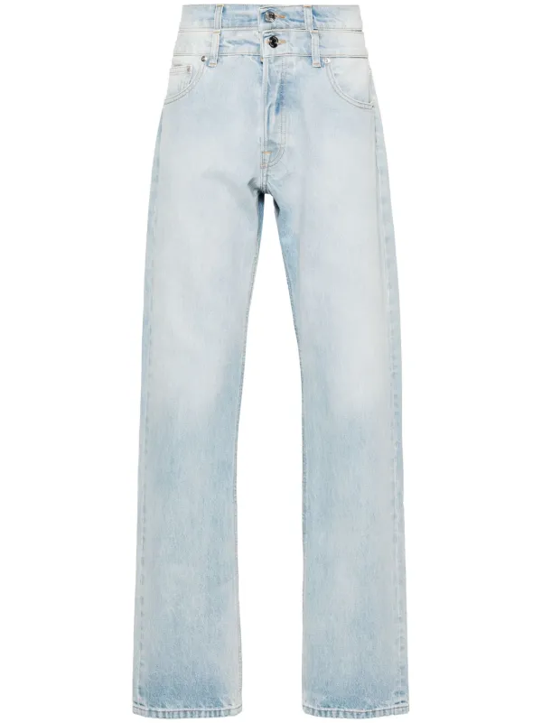 VTMNTS double-waistband straight-leg Jeans Blue FARFETCH