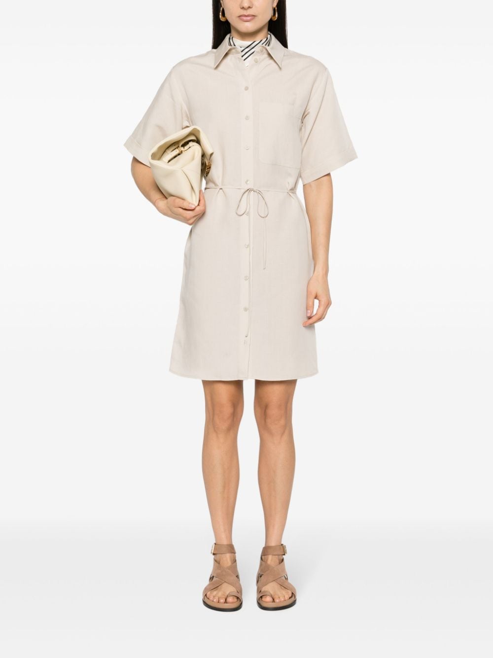 Calvin Klein Blousejurk met ceintuur Beige