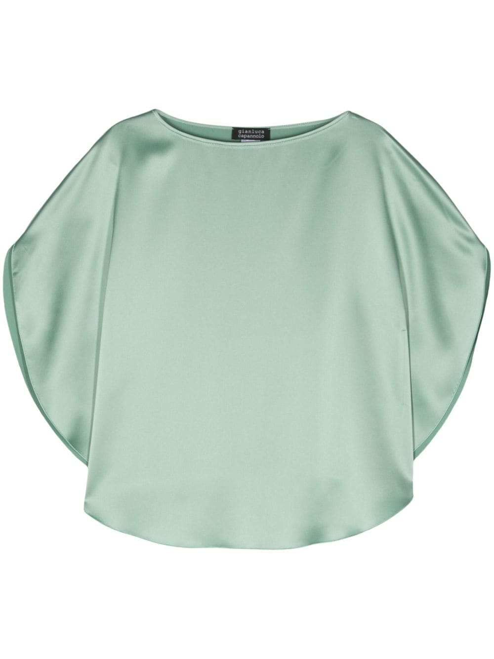 tonal stitching satin-finish blouse