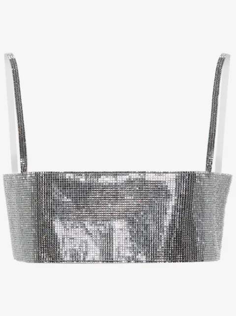 Nuè Mirror rhinestone-embellished crop top