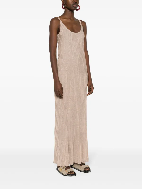 【送料&関税込】Max Mara Ritmo Lurex Long Dress Max Mara Ritmo lurex-detail Dress | Neutrals | FARFETCH