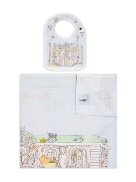 Atelier Choux Monceau Mansion-print blanket set