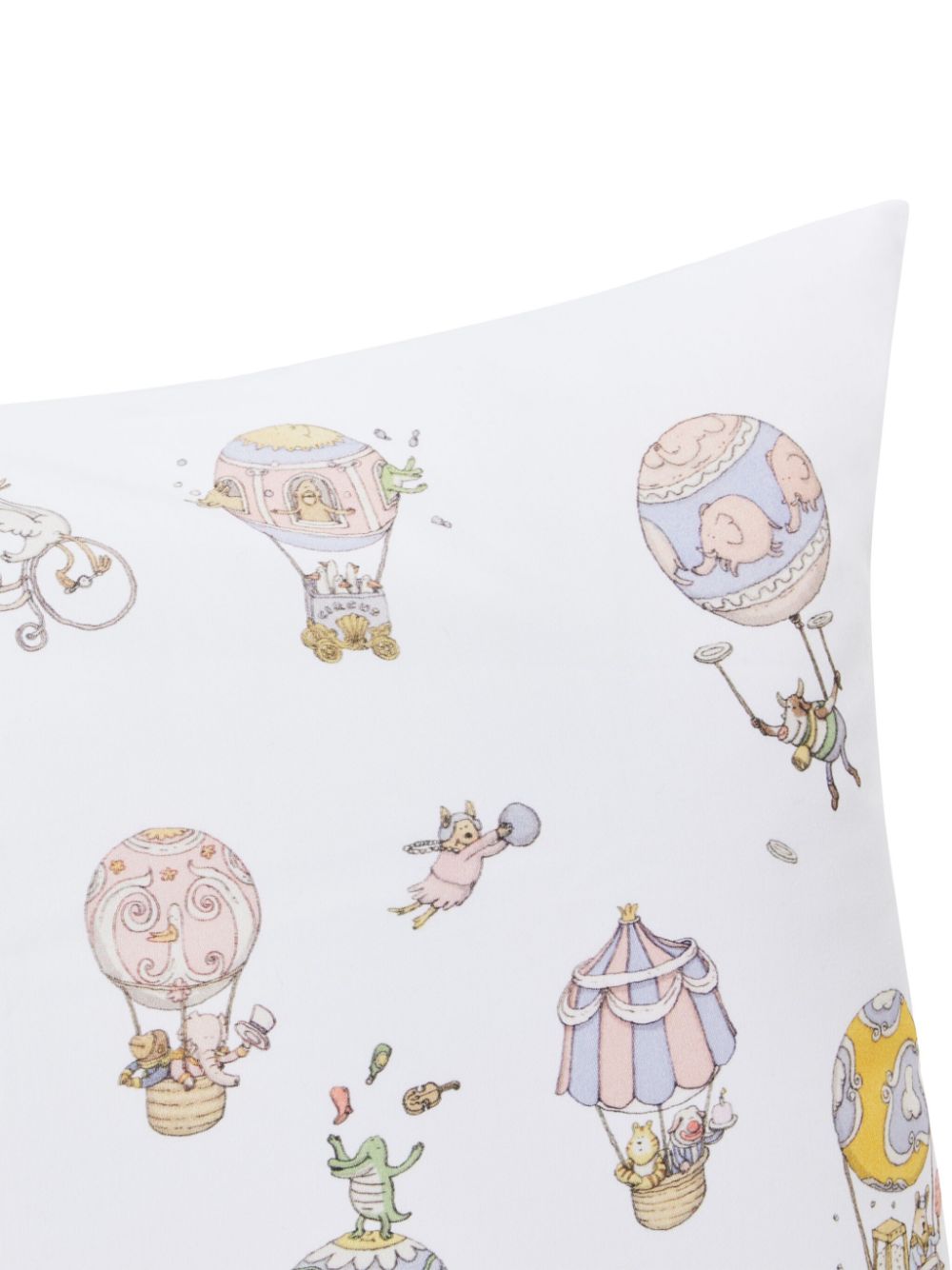 Shop Atelier Choux Pastel Circus-print Satin Cushion In White