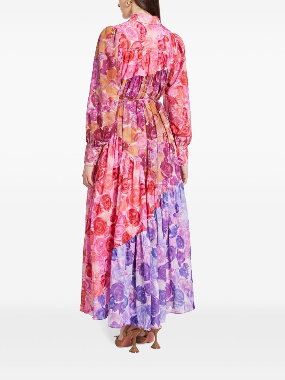 Shop Aje Collisions Floral-print Maxi Dress In Pink