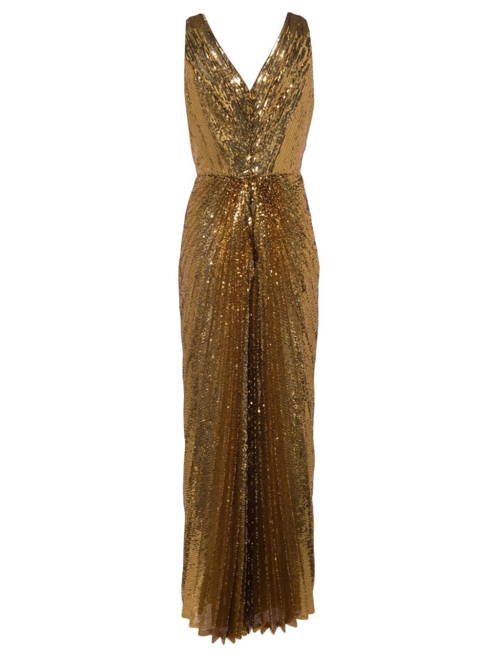 Shop Semsem Sequin-embellished Sleeveless Gown In Gold