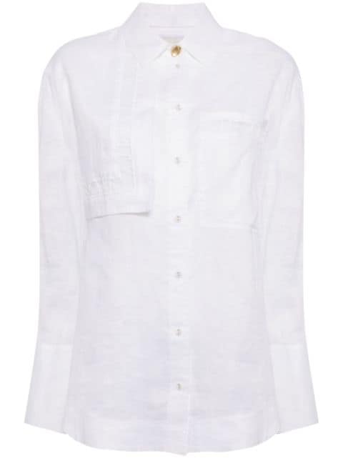 Aje logo-embroidered linen shirt