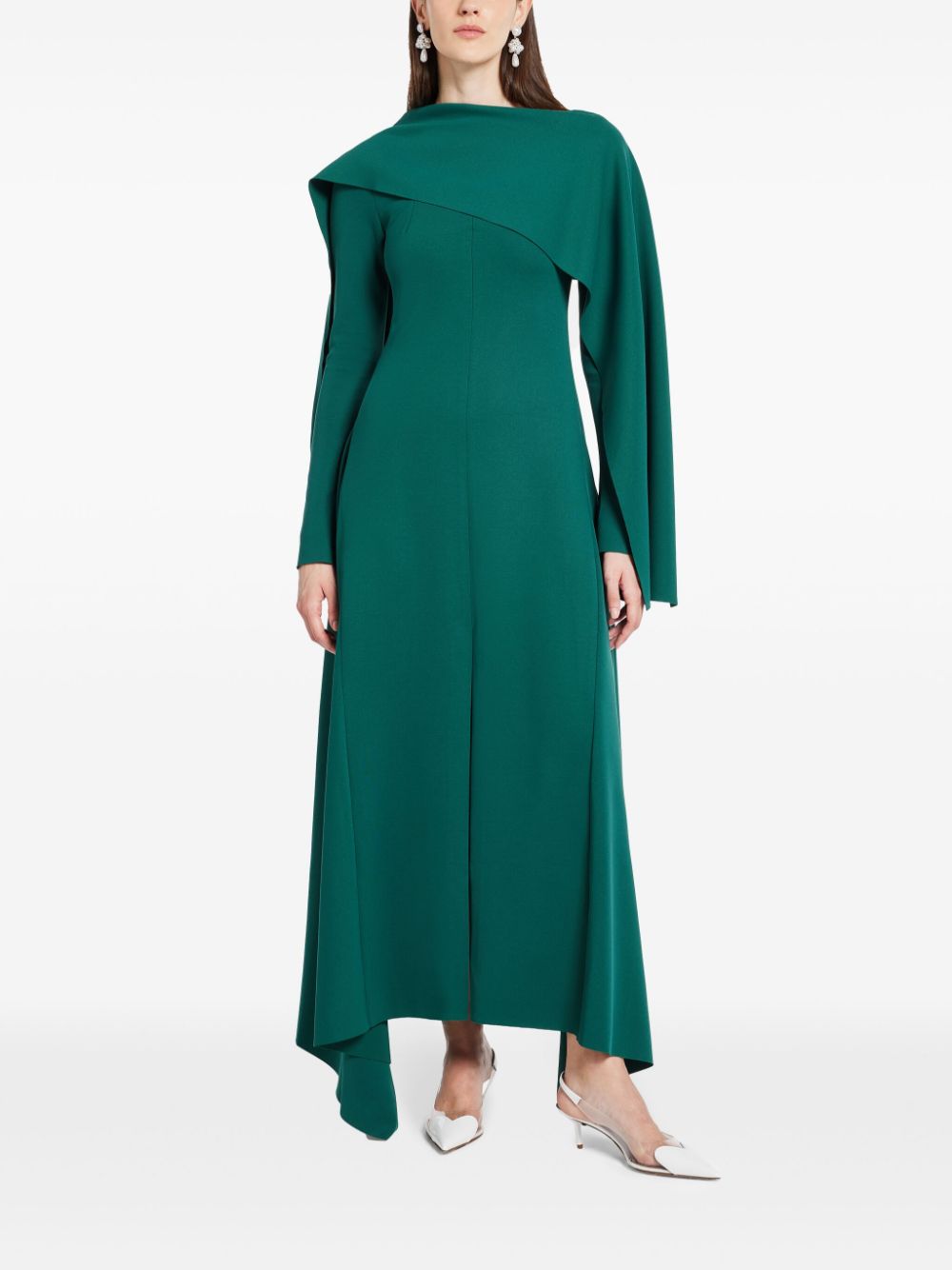 Shop Chats By C.dam Cape Maxi Dress In Green