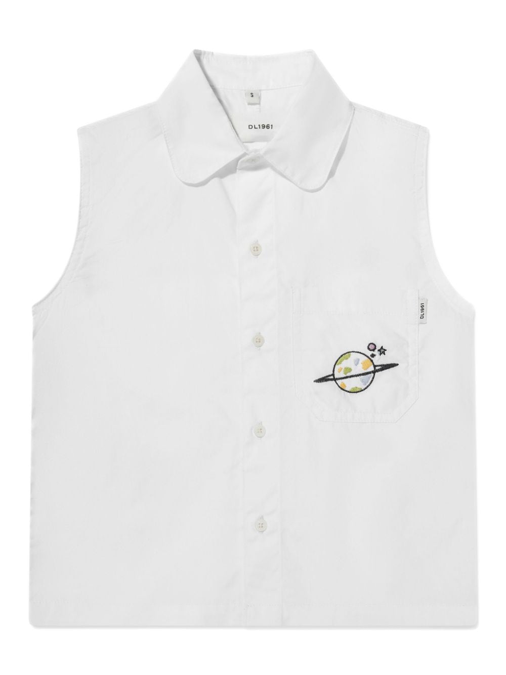 Dl1961 Kids' Embroidered-detail Cotton Tank Top In White