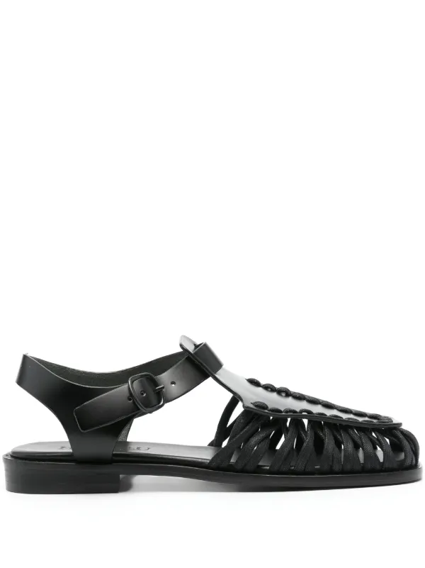 【HEREU】Alaroレザーフラットサンダル★国内発関税込 Hereu Alaro レザーサンダル | ブラック | FARFETCH JP