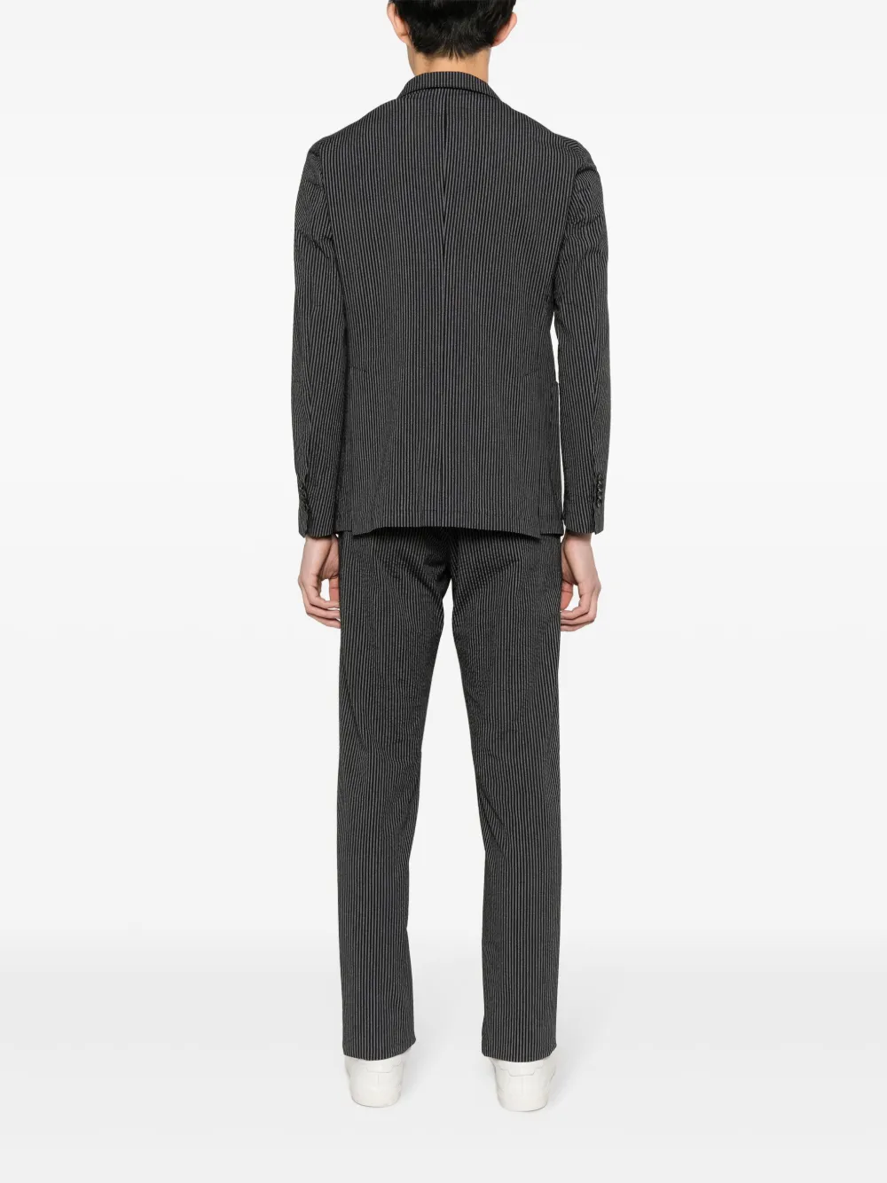 Tagliatore Striped single-breasted Suit | Black | FARFETCH CA