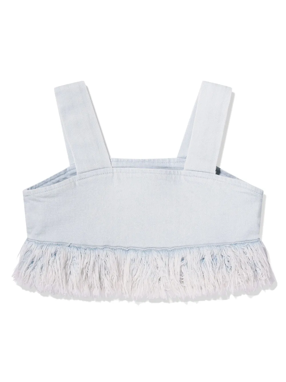 DL1961 KIDS Cropped spijkertop met franje - Blauw
