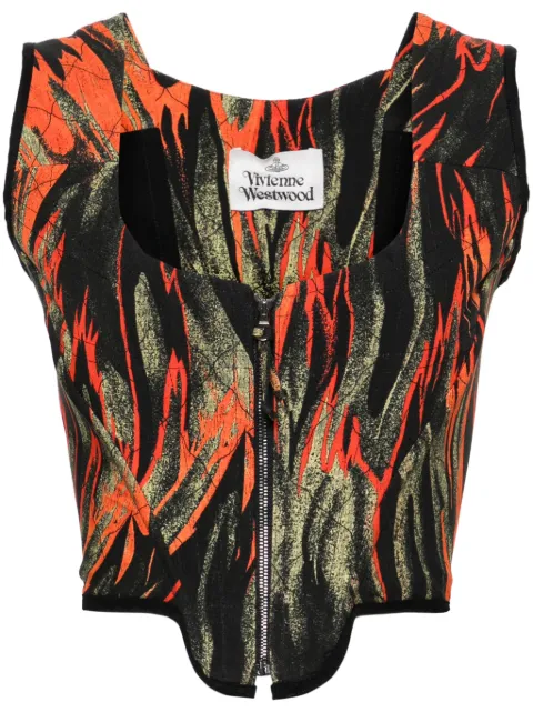 Vivienne Westwood Pre-Owned top estilo corset con llamas estampadas 2002