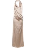 Blumarine satin maxi dress - Grey