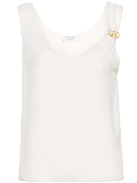Blumarine ring-detail crepe tank top