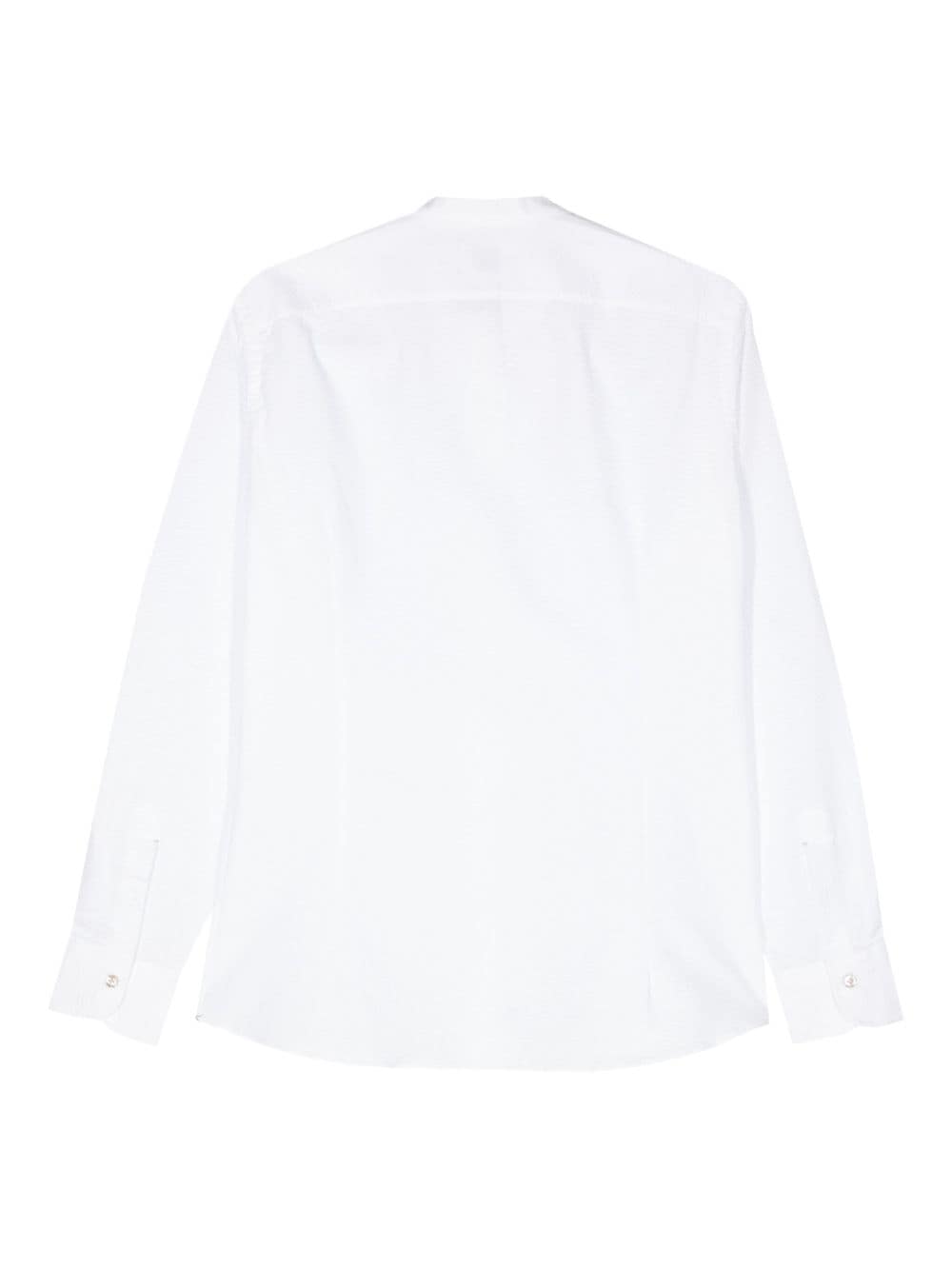 Shop Mazzarelli Textured-finish Cotton Shirt In 白色