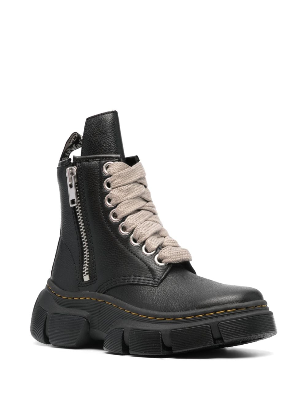 Shop Rick Owens X  1460 Leather Boots In Black