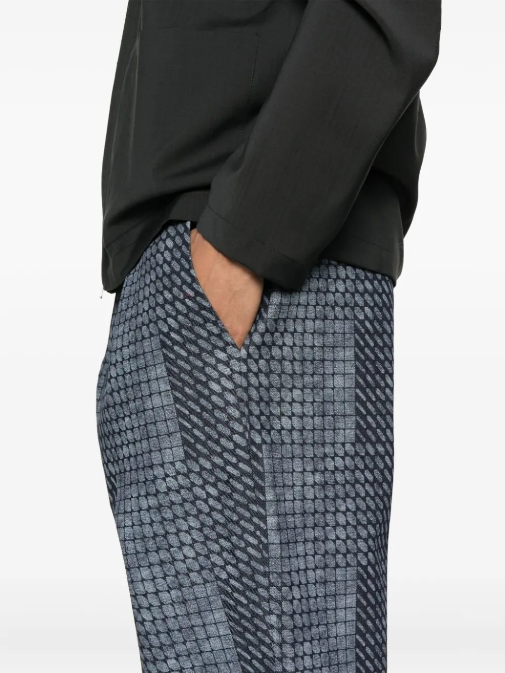 Pierre-louis Mascia Patterned Trousers In Gray