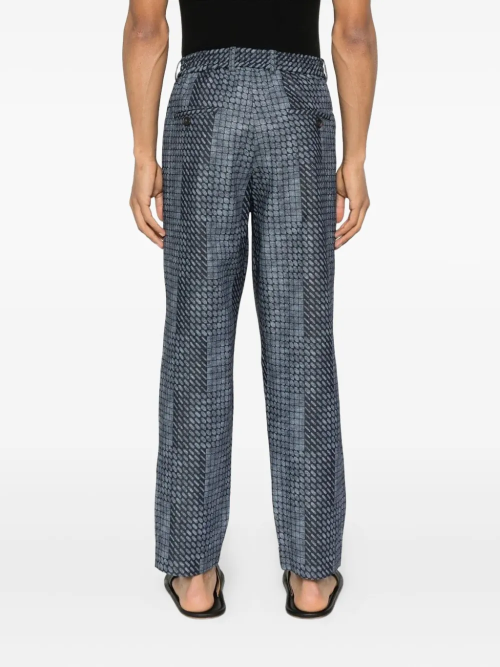 Pierre-louis Mascia Patterned Trousers In Gray