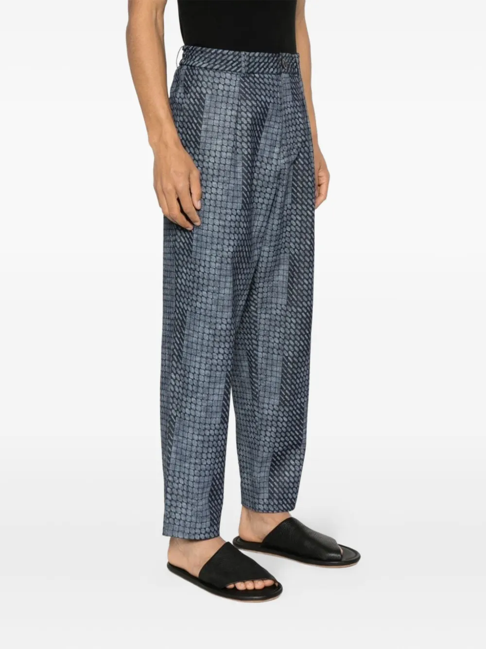 Pierre-louis Mascia Patterned Trousers In Gray