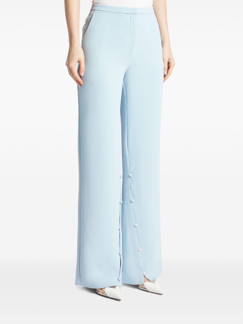 Shop Stine Goya Recycled-polyester Straight-leg Trousers In Blue