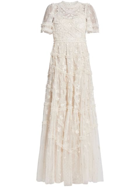 Needle & Thread Evelyn ruffled tulle gown