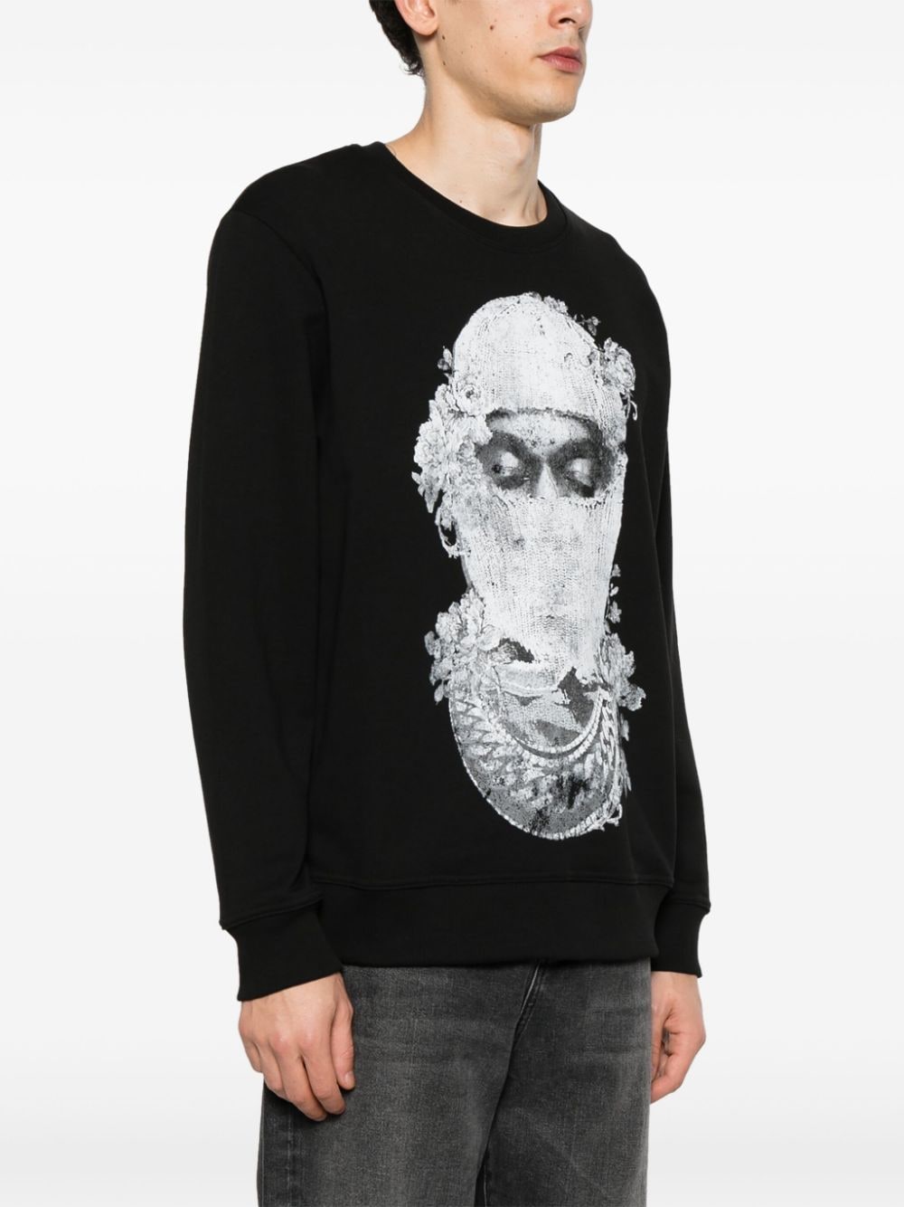 Shop Ih Nom Uh Nit Mask Roses Cotton Sweatshirt In Black