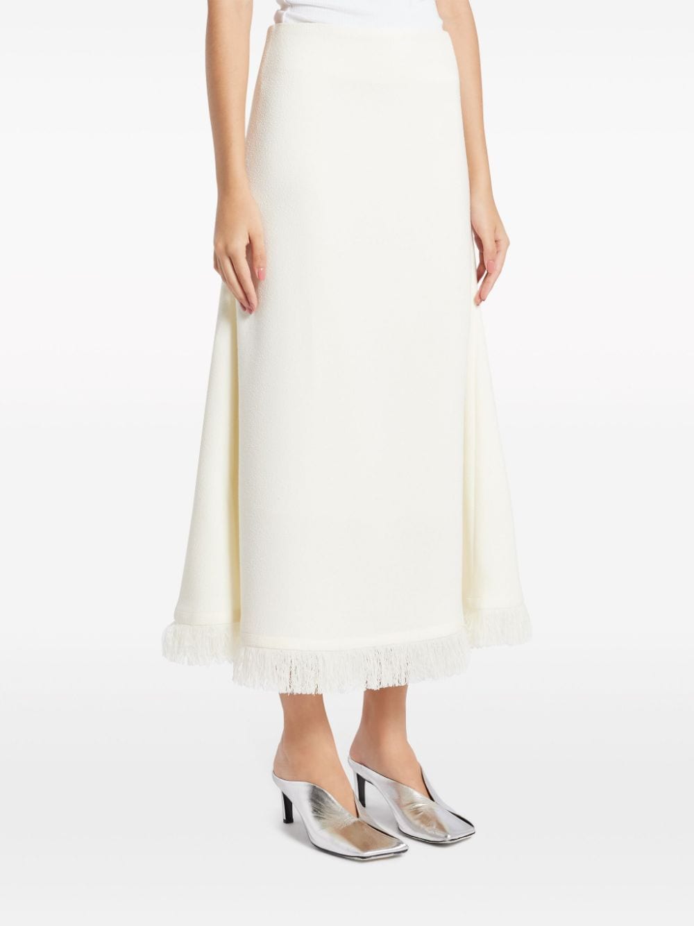 Shop Chats By C.dam A-line Midi Skirt In White
