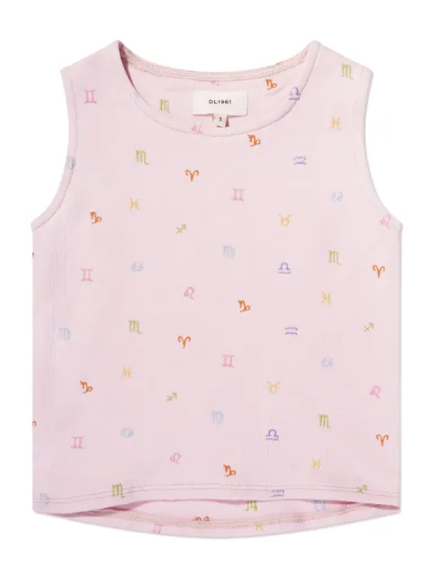 DL1961 KIDS star sign-embroidery cotton tank top