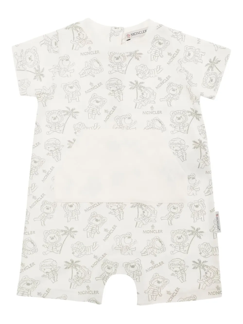 Moncler Enfant Romper met logoprint Grijs