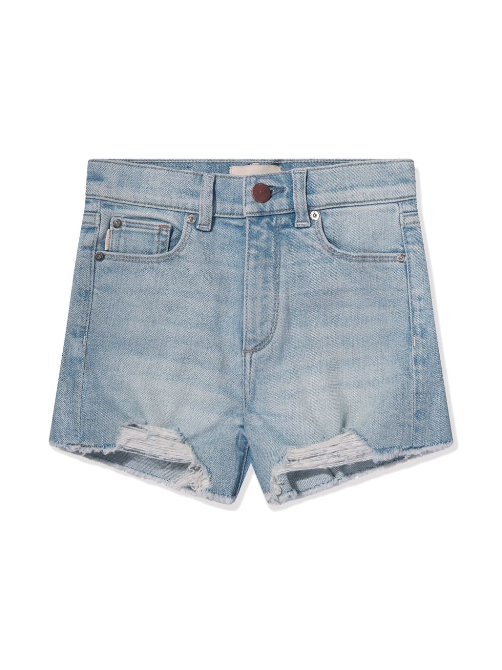 Shop Dl1961 Distressed Denim Shorts In Blue