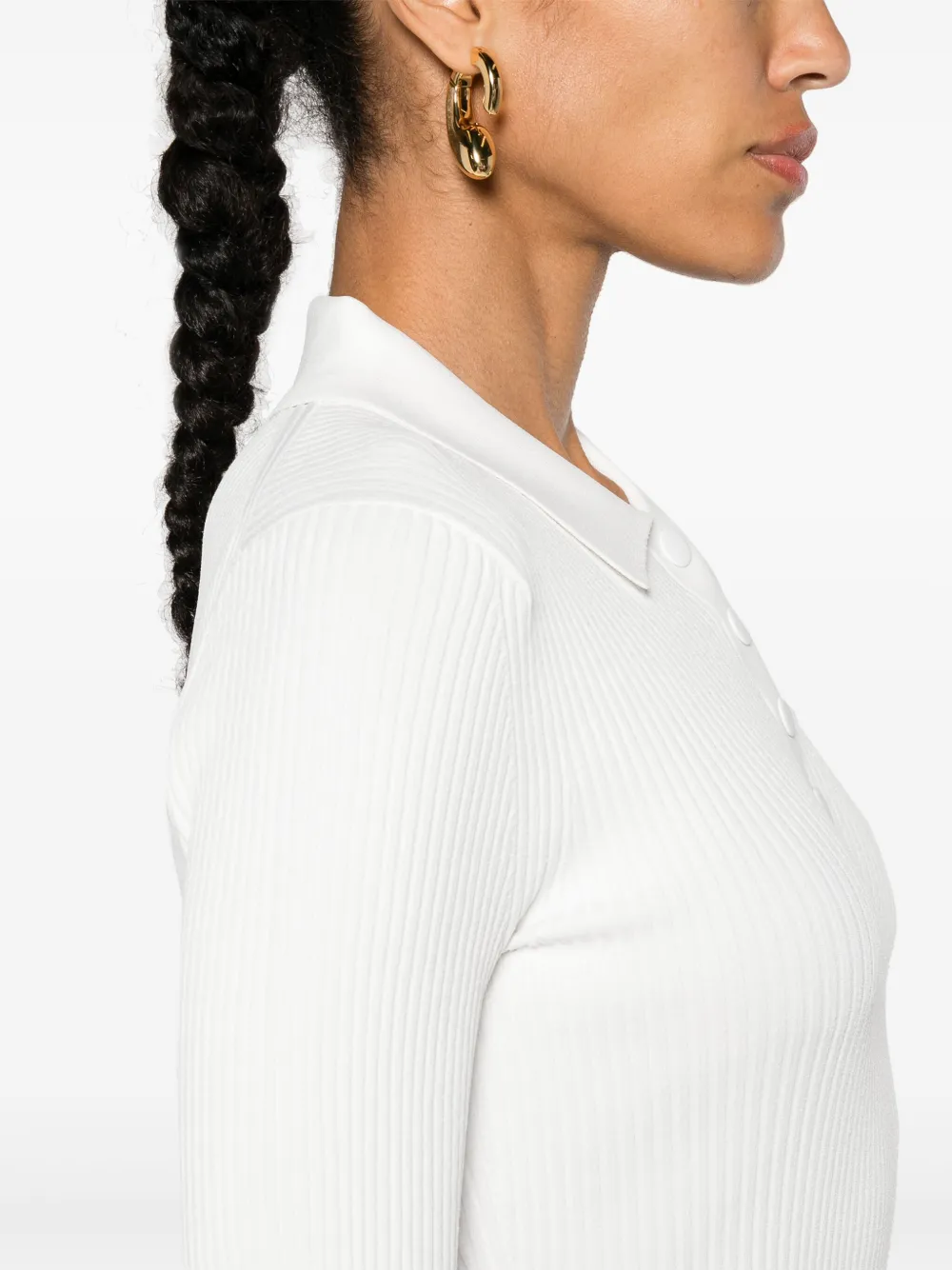 Theory Geribbeld poloshirt Wit