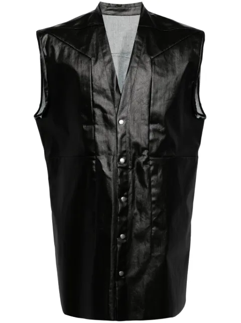 Rick Owens faux-leather sleeveless shirt