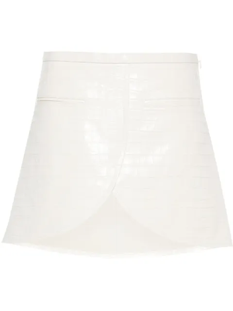 Courrèges Ellipse crocodile-effect leather mini skirt
