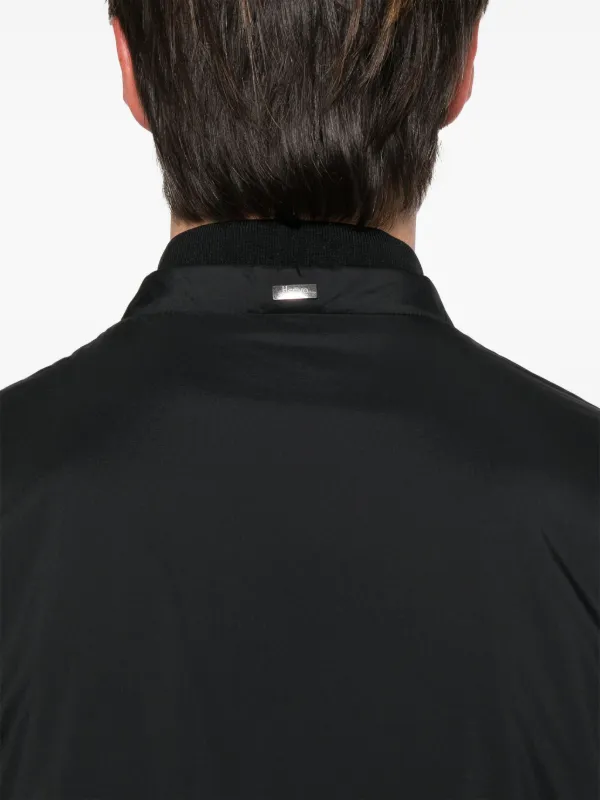 Herno logo-plaque Bomber Jacket | Black | FARFETCH