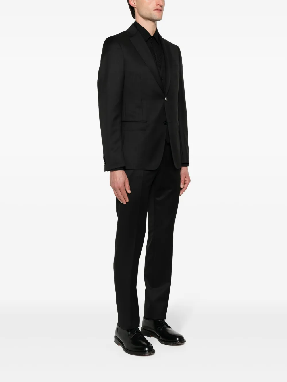 Zegna Pak met enkele rij knopen Zwart