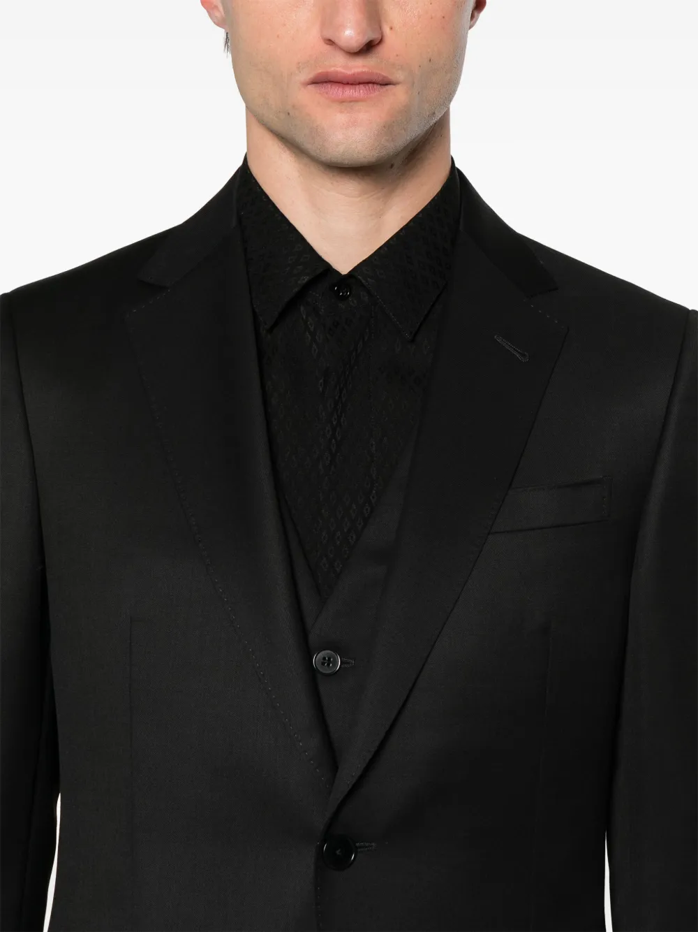 Zegna Pak met enkele rij knopen Zwart