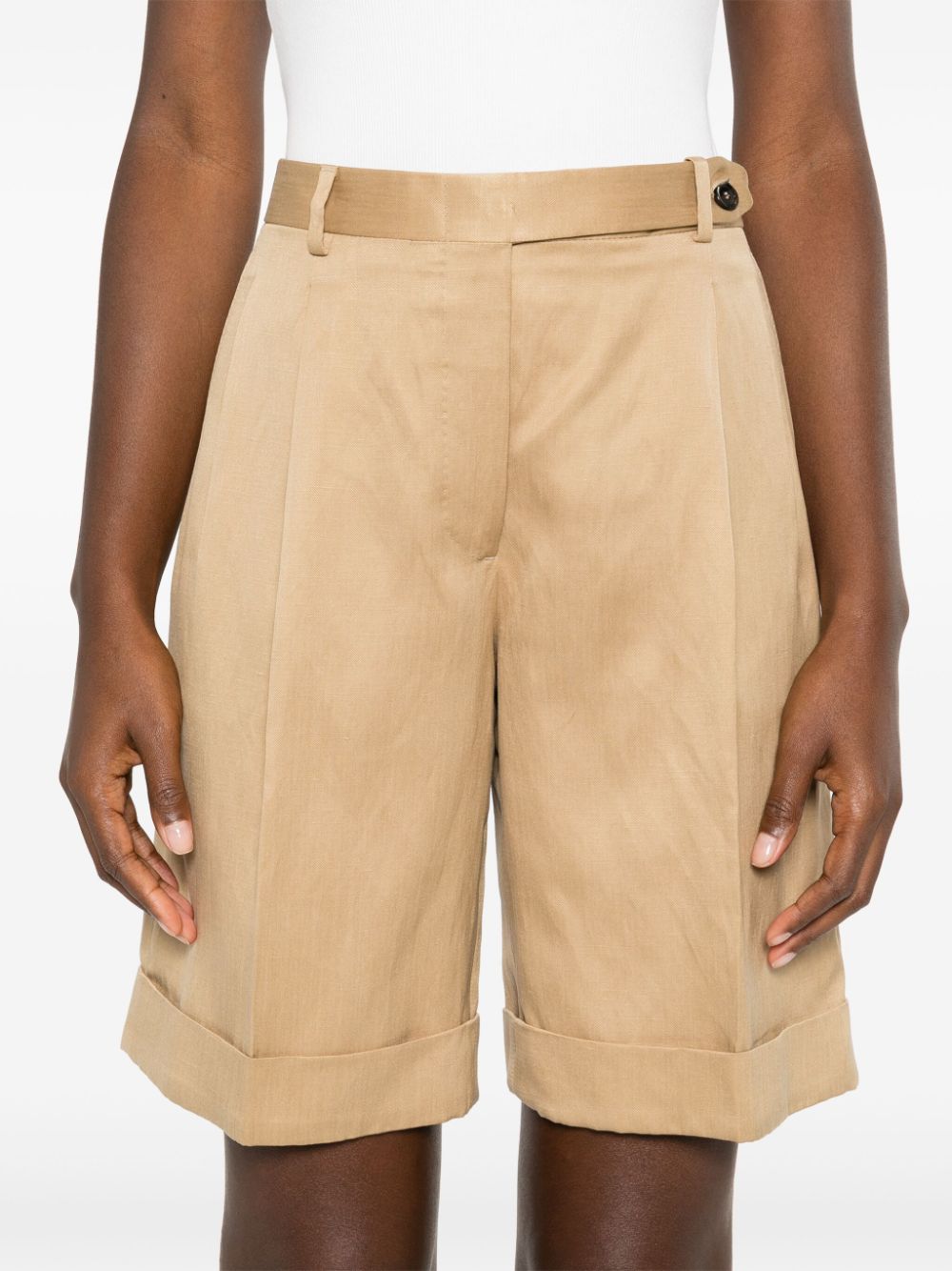 Brioni Geplooide shorts Beige