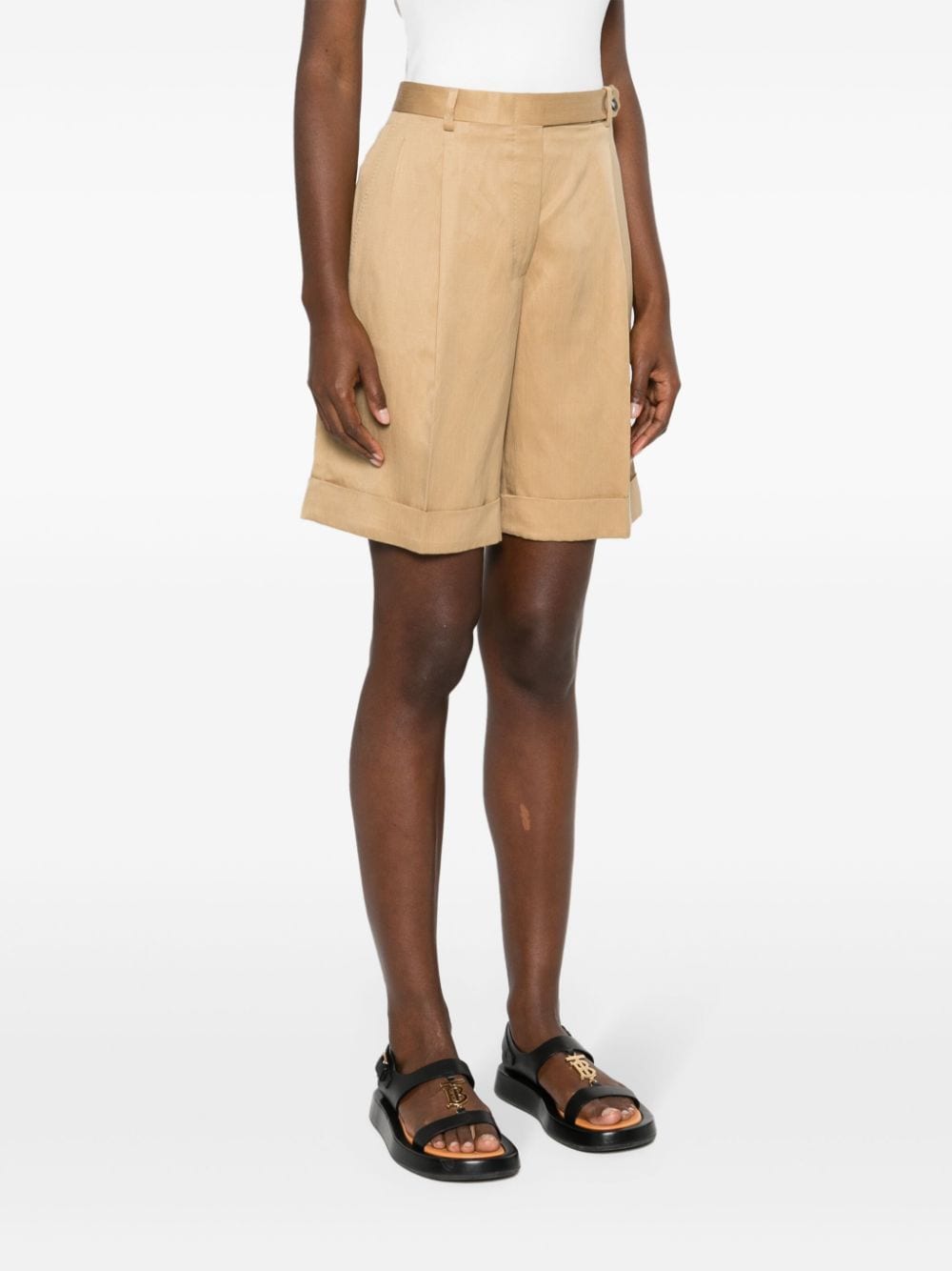 Shop Brioni Pleated Tailored Shorts In Neutrals