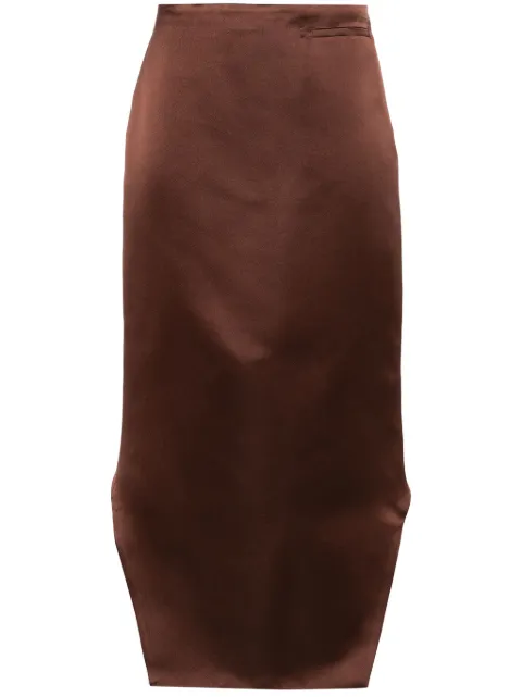 Givenchy high-low hem satin skirt