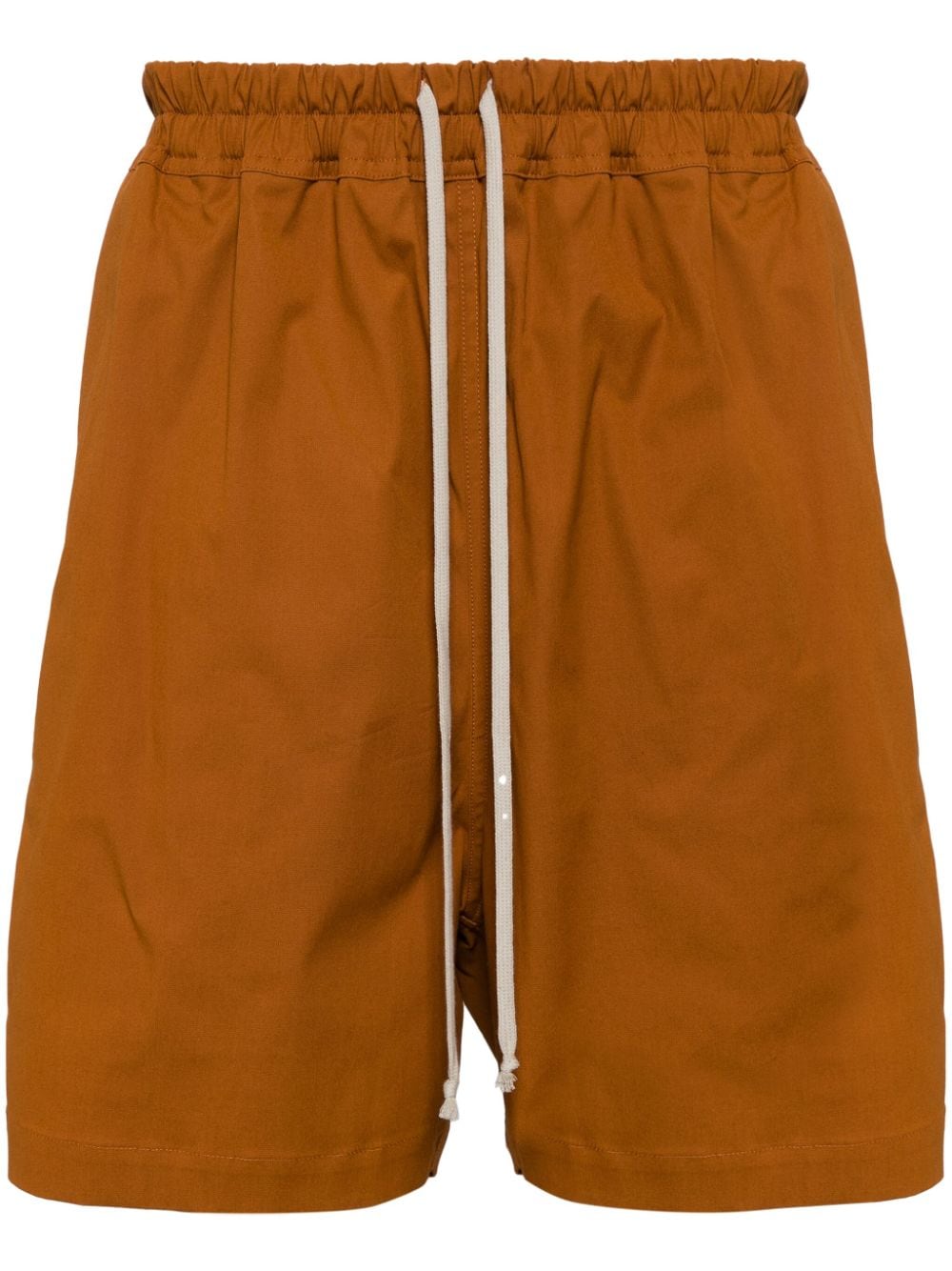 Rick Owens Drawstring-fastening Cotton-blend Shorts In Orange