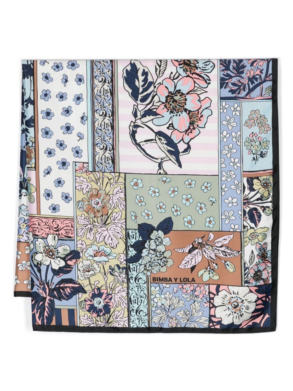 floral-print satin scarf
