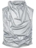 Bimba y Lola metallic ruched top - Silver