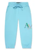 AMIRI KIDS Staggered Scribble cotton track pants - Blue