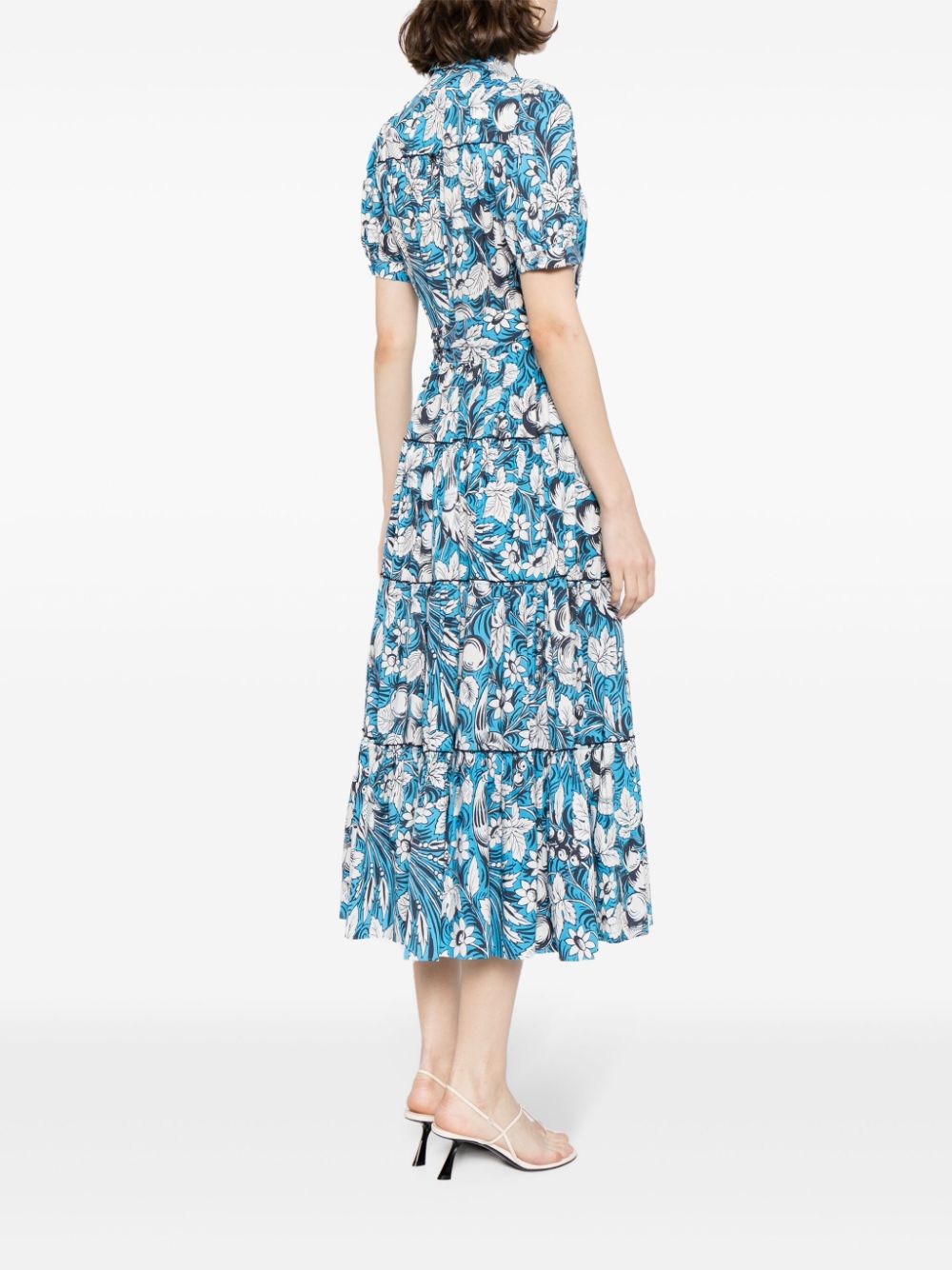Shop Diane Von Furstenberg Queena Floral-print Dress In Blue