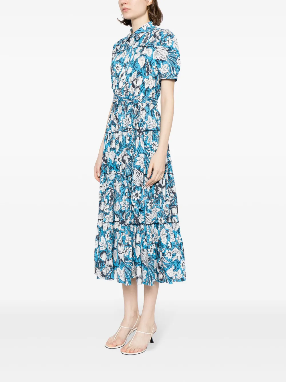 Shop Diane Von Furstenberg Queena Floral-print Dress In Blue