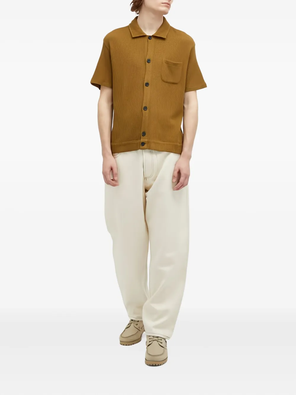 Oliver Spencer waffle-texture short-sleeve shirt | Image 2