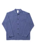 Nudie Jeans striped-pattern pocket-patch shirt - Blue