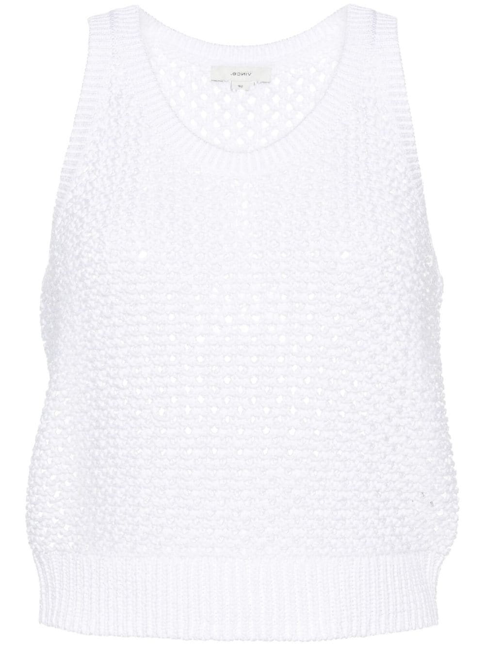 Vince scoop-neck open-knit vest - Bianco