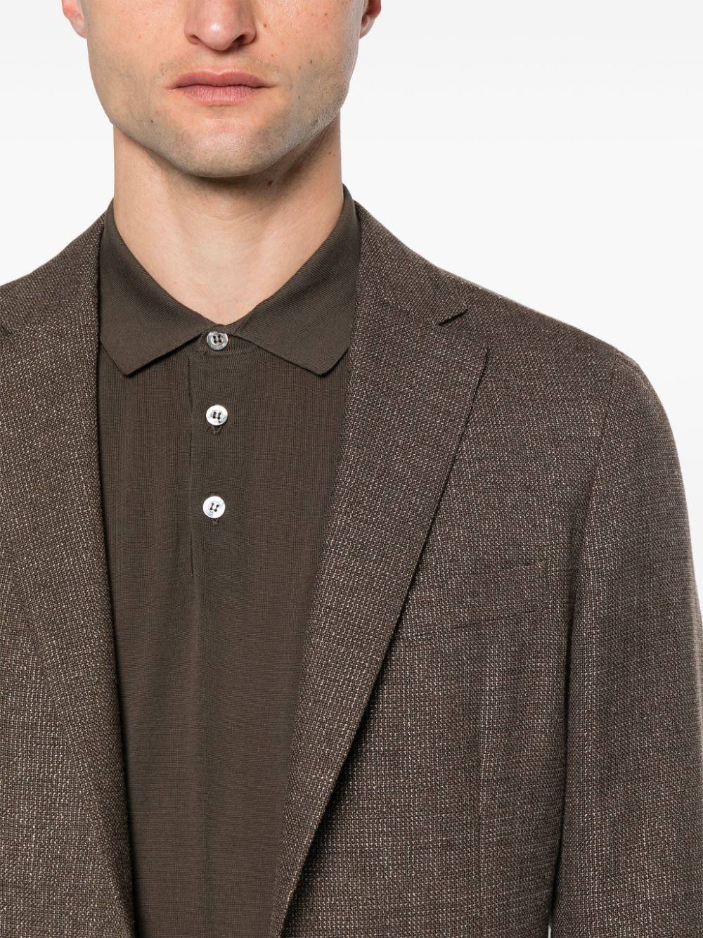 Zegna Blazer met enkele rij knopen Bruin