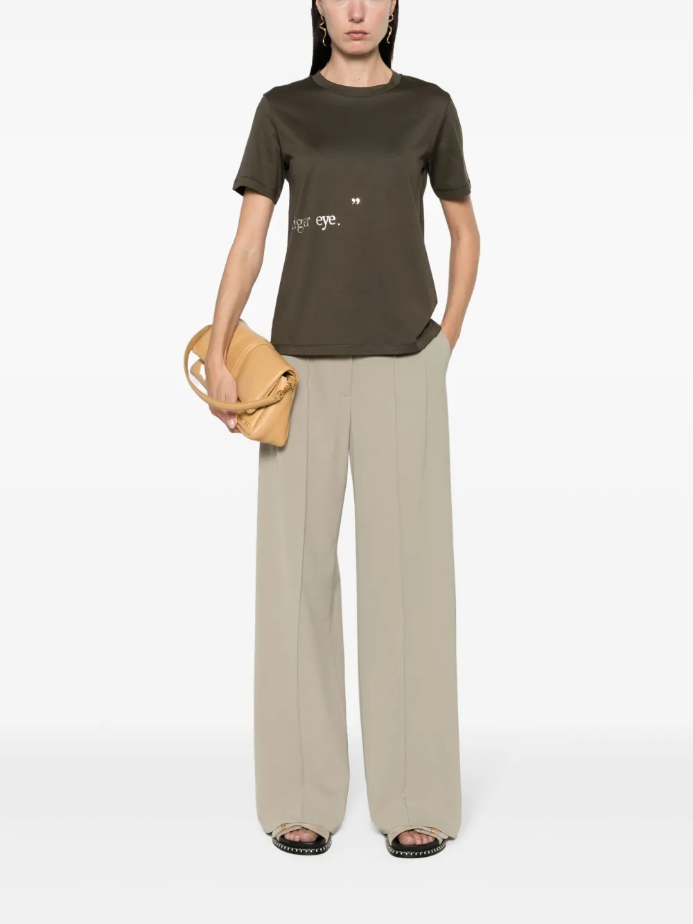 'S Max Mara T-shirt met tekst - Groen